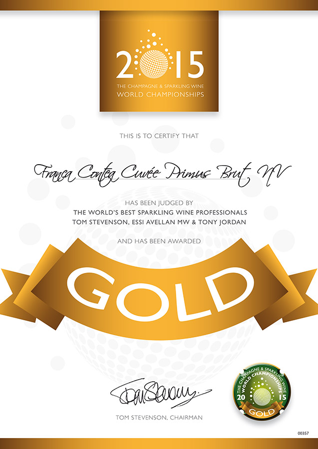 Medaglia d’oro 2015 The Champagne and Sparkling Wine World Championships