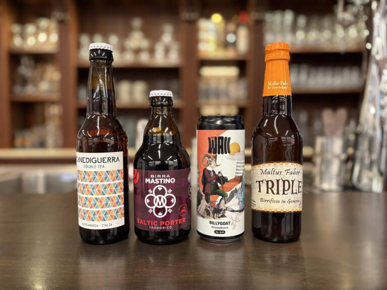 Birre ad alta gradazione: Cane di Guerra Duble Ipa, Mastino Teodorico, The Wall Billy Goat e Maltus Faber Triple